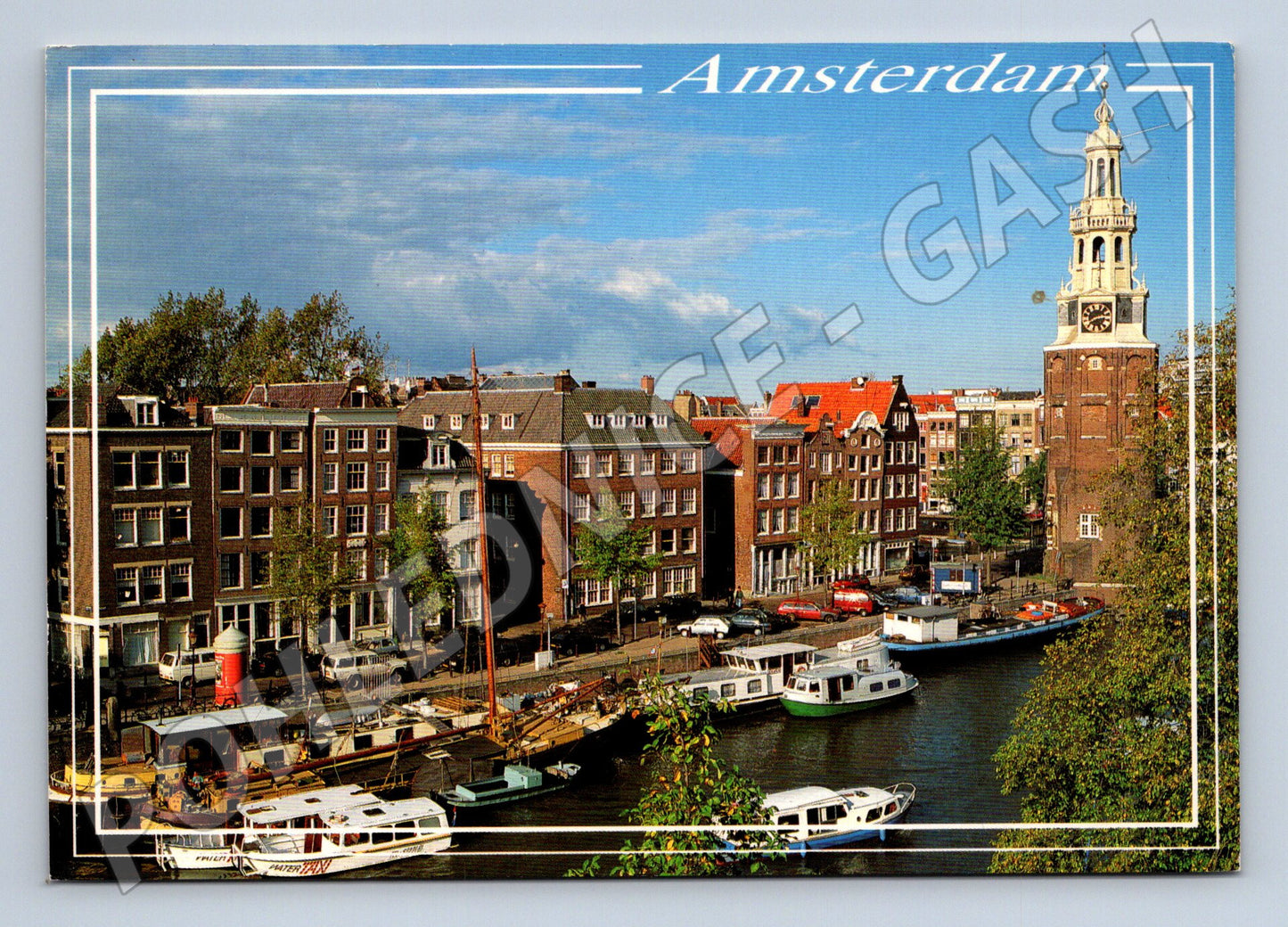 Pohlednice Holandsko Amsterdam kanál s loděmi 1994 (M31773)