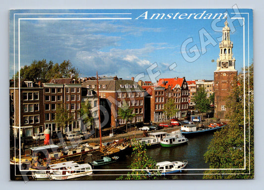 Pohlednice Holandsko Amsterdam kanál s loděmi 1994 (M31773)