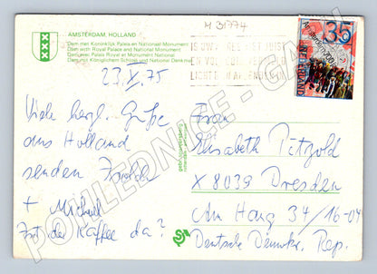 Pohlednice Holandsko Amsterdam Dam Square 1975 (M31774)