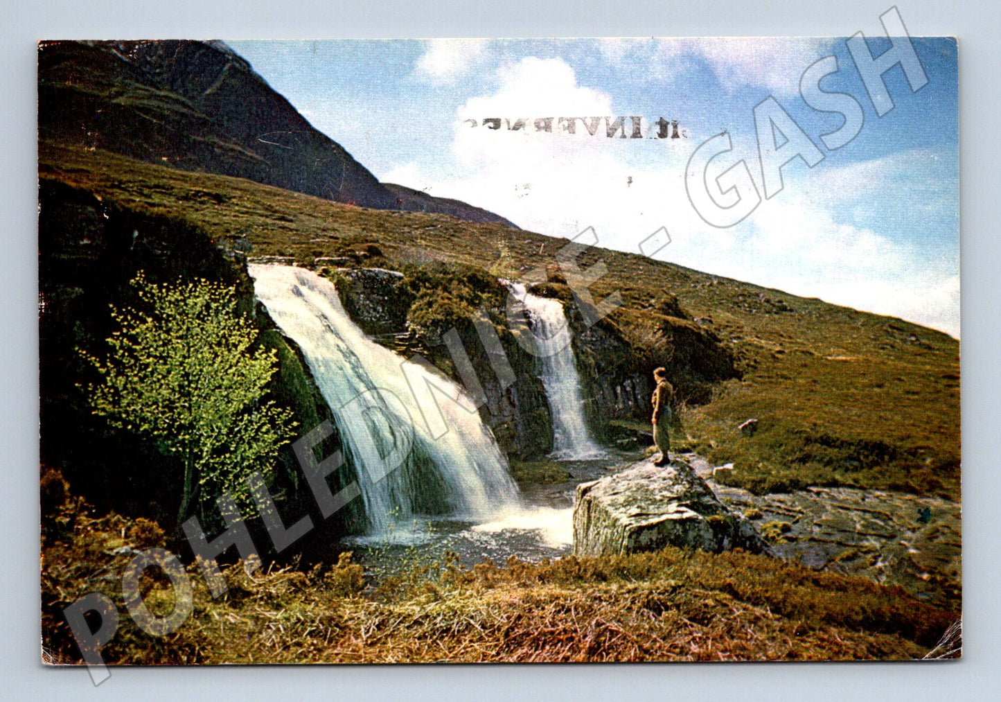 Pohlednice Velká Británie vodopády a krajina 1974 (M31777)
