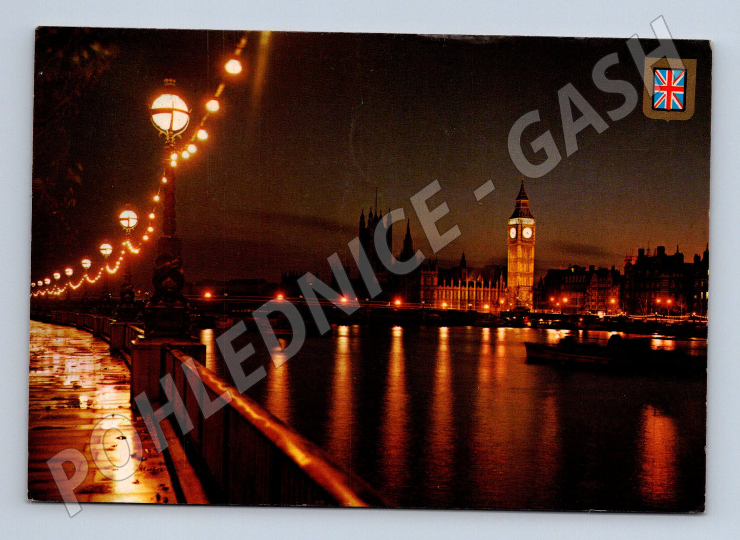 Pohlednice Velká Británie Londýn Big Ben noční 1984 (M31780)