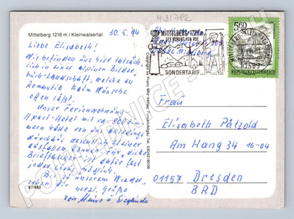 Pohlednice Rakousko Mittelberg Kleinwalsertal 1994 (M31782)