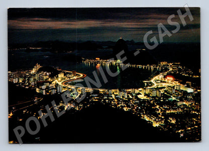 Pohlednice Brazílie Rio de Janeiro noční panorama 1980 (M31785)