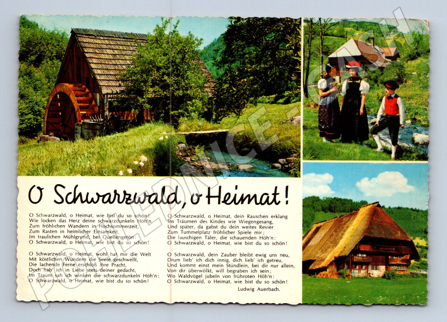 Pohlednice Německo Schwarzwald vodní mlýn kroje 1973 (M31791)