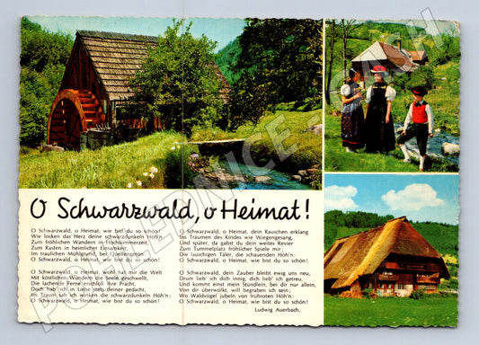 Pohlednice Německo Schwarzwald vodní mlýn kroje 1973 (M31791)