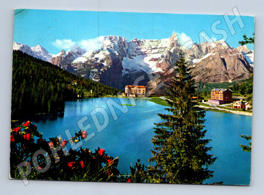 Pohlednice Itálie Misurina jezero a hory 1934 (M31792)