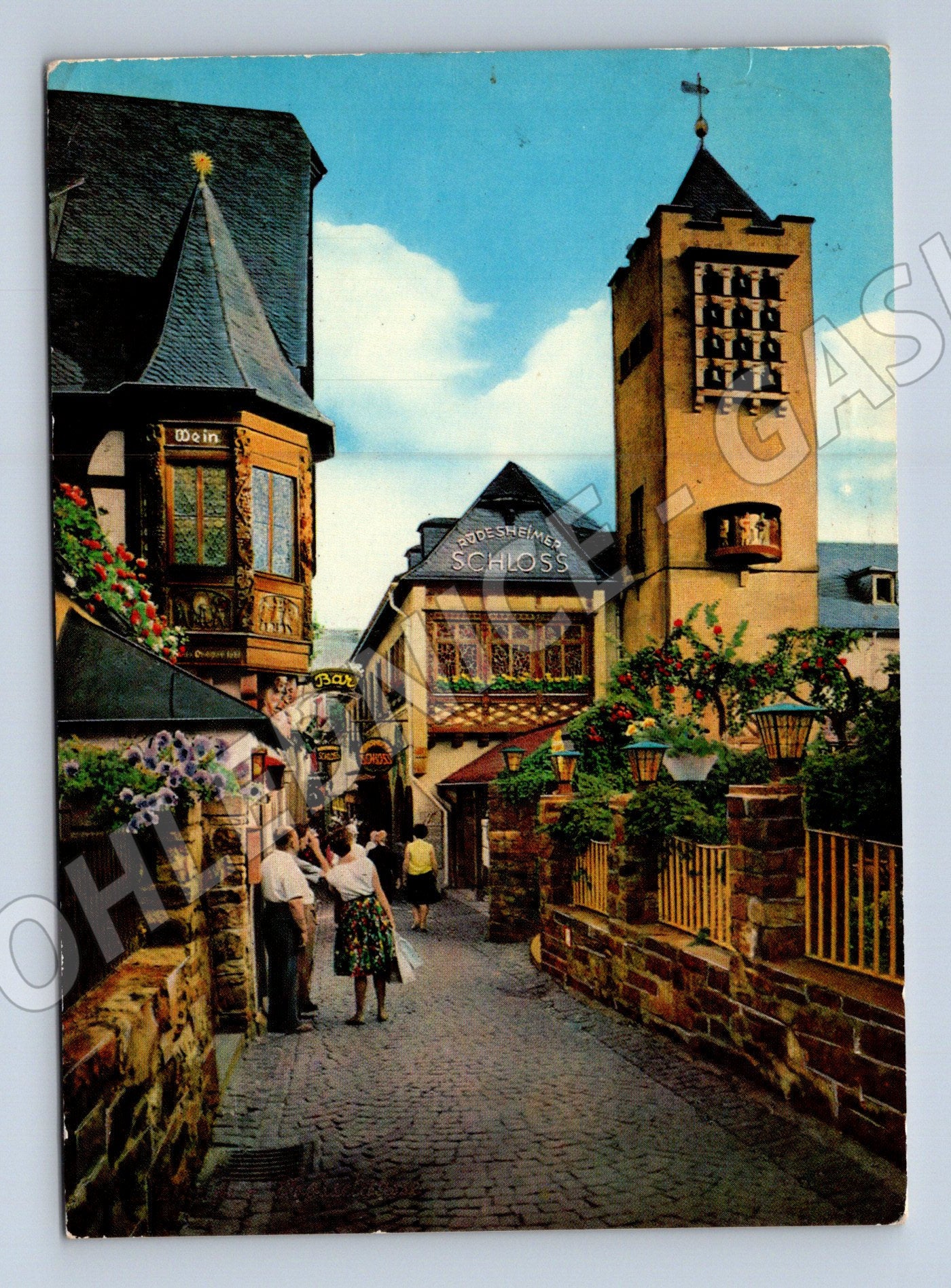 Pohlednice Německo Rüdesheim am Rhein Drosselgasse 1975 (M31798)