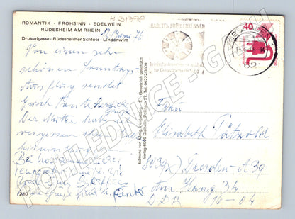 Pohlednice Německo Rüdesheim am Rhein Drosselgasse 1975 (M31798)