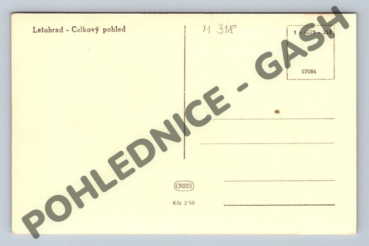 Pohlednice Letohrad celkový pohled Orbis do 1950 (M318)