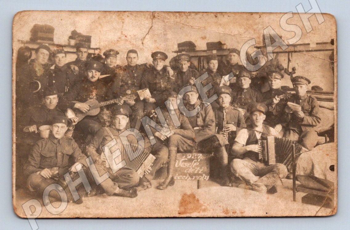 Postcard soldiers 1927 music signatures group (M3182)