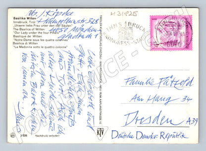 Pohlednice Rakousko Innsbruck Wilten bazilika 1968 (M31825)