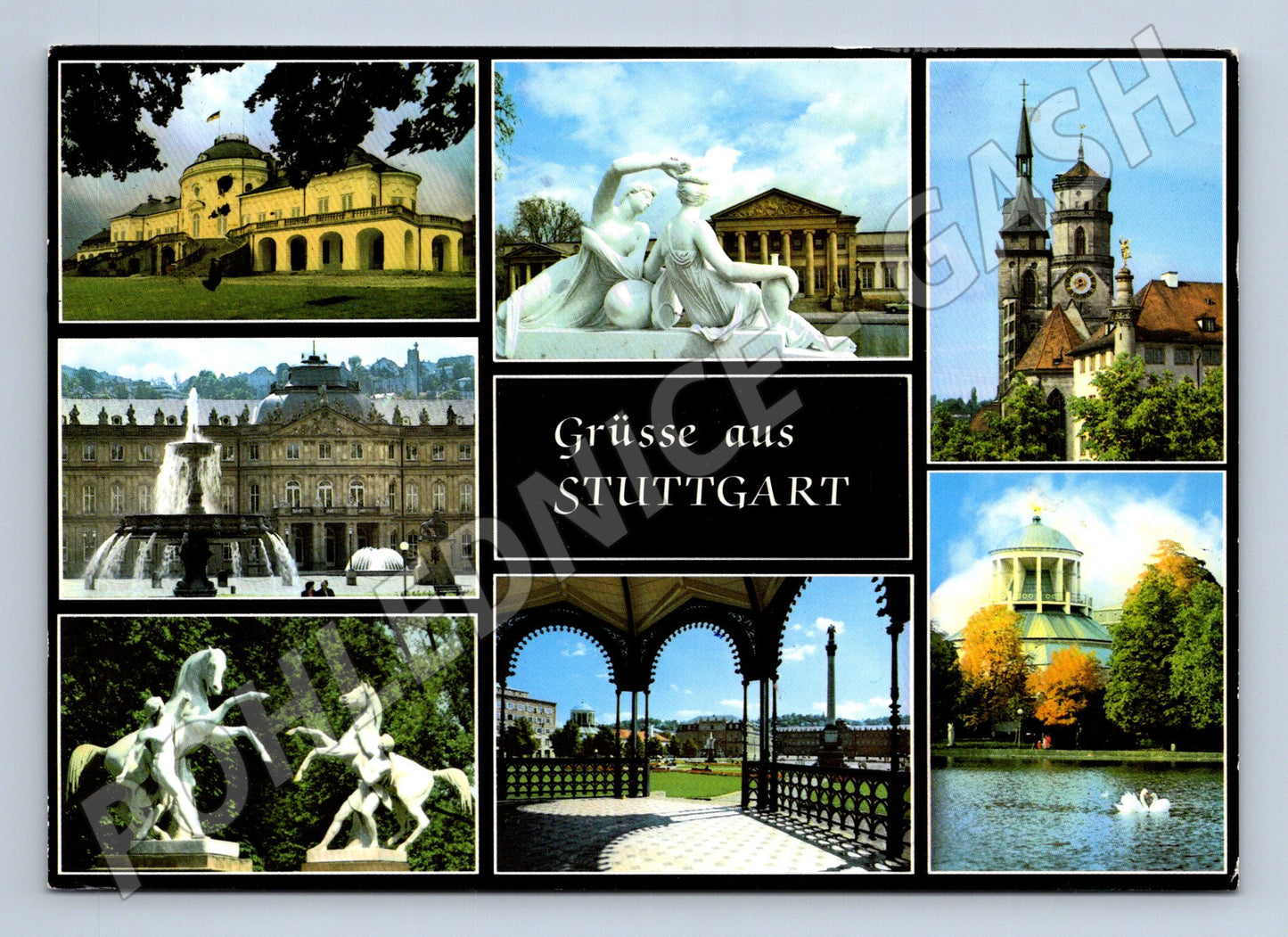 Pohlednice Německo Stuttgart koláž památek 1992 (M31832)
