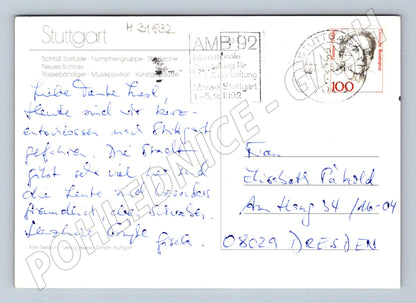 Pohlednice Německo Stuttgart koláž památek 1992 (M31832)