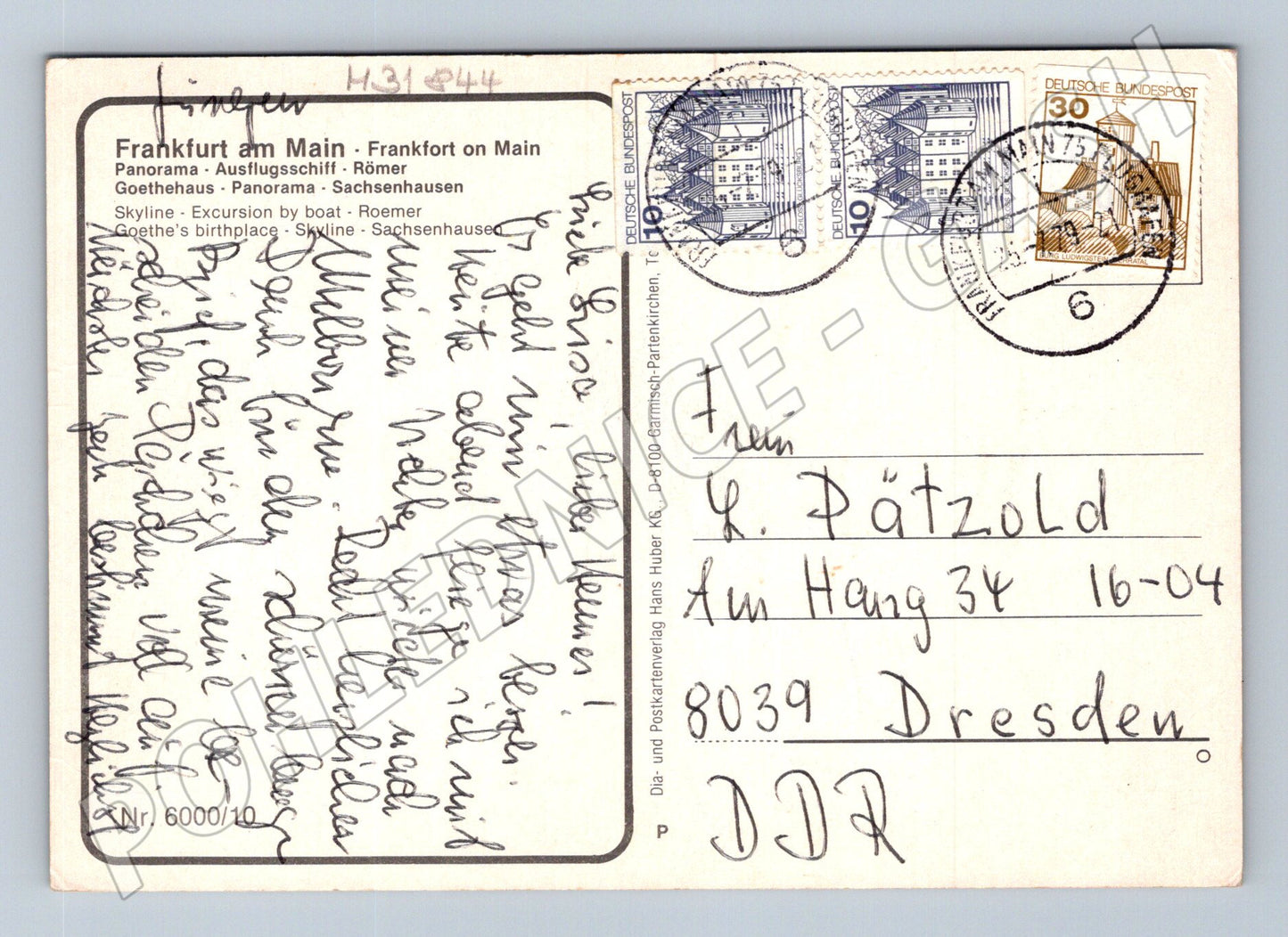 Pohlednice Německo Frankfurt am Main multi-view 1975 (M31844)