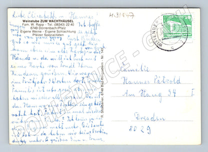 Pohlednice Německo Dürrbach Weinstube Zum Wachthäusel (M31847)