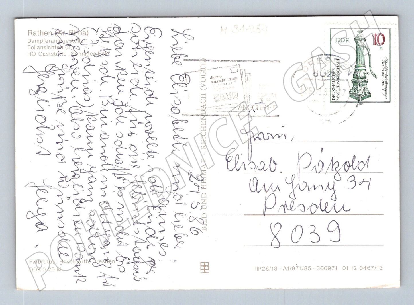 Pohlednice Německo Kurort Rathen Sächsische Schweiz 1980 (M31854)