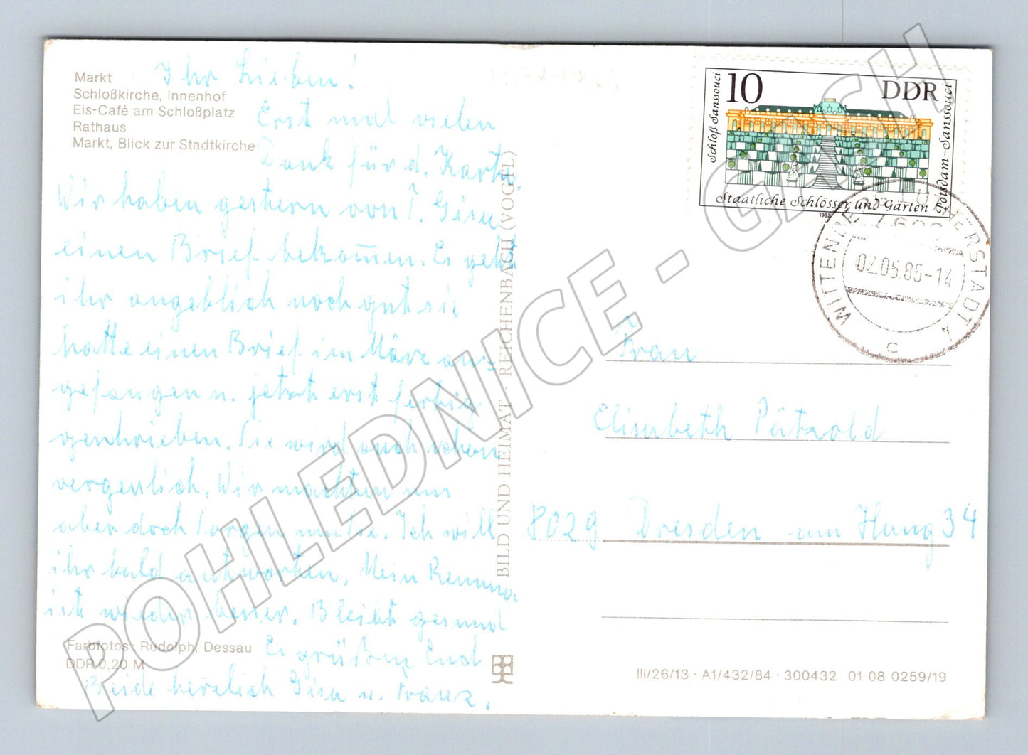 Pohlednice Německo Wittenberg Lutherstadt 1984 (M31856)