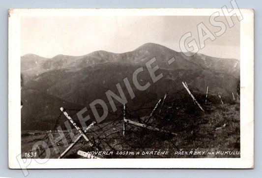Postcard Hoverla 2058 m wire obstacles old (M3186)