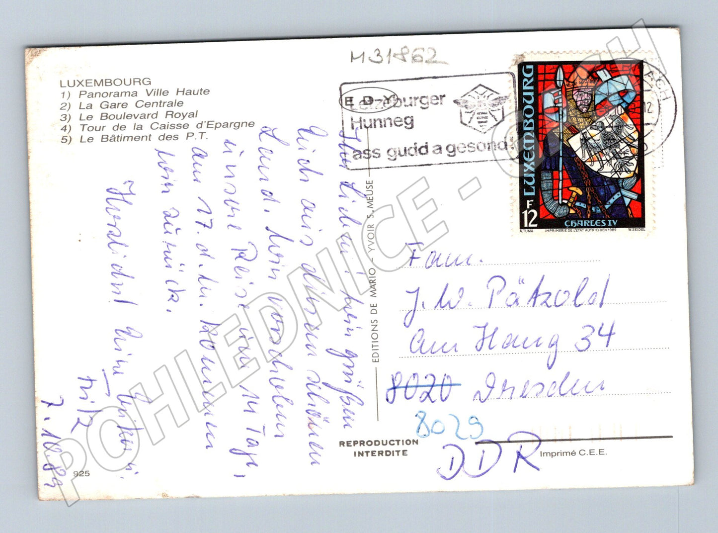 Pohlednice Lucembursko různé pohledy 1989 (M31862)