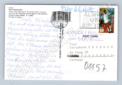 Pohlednice USA San Francisco Cable Cars Alcatraz 1988 (M31875)