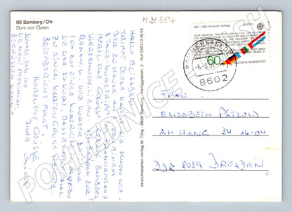 Pohlednice Německo Bamberg Dom z východu 1982 (M31884)