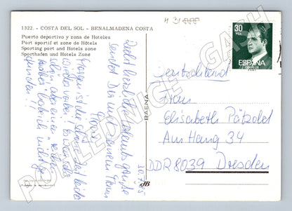 Pohlednice Španělsko Benalmádena Costa přístav 1975 (M31888)