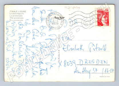 Pohlednice Itálie Finale Ligure pobřeží pláž 1979 (M31890)