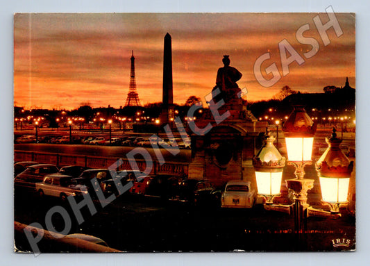 Francie Paříž Place de la Concorde, Eiffelova věž 1960 (M31893)