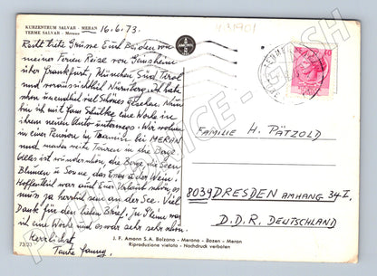 Pohlednice Itálie Merano lázně bazén 1973 (M31901)