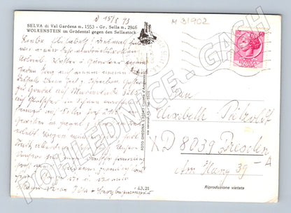 Pohlednice Itálie Selva di Val Gardena hory 1973 (M31902)