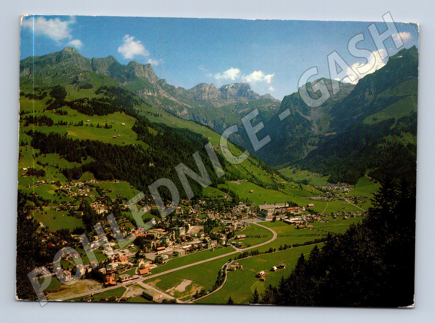 Pohlednice Švýcarsko Engelberg údolí a město 1979 (M31908)