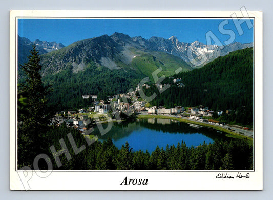 Pohlednice Švýcarsko Arosa jezero hory 1989 (M31909)