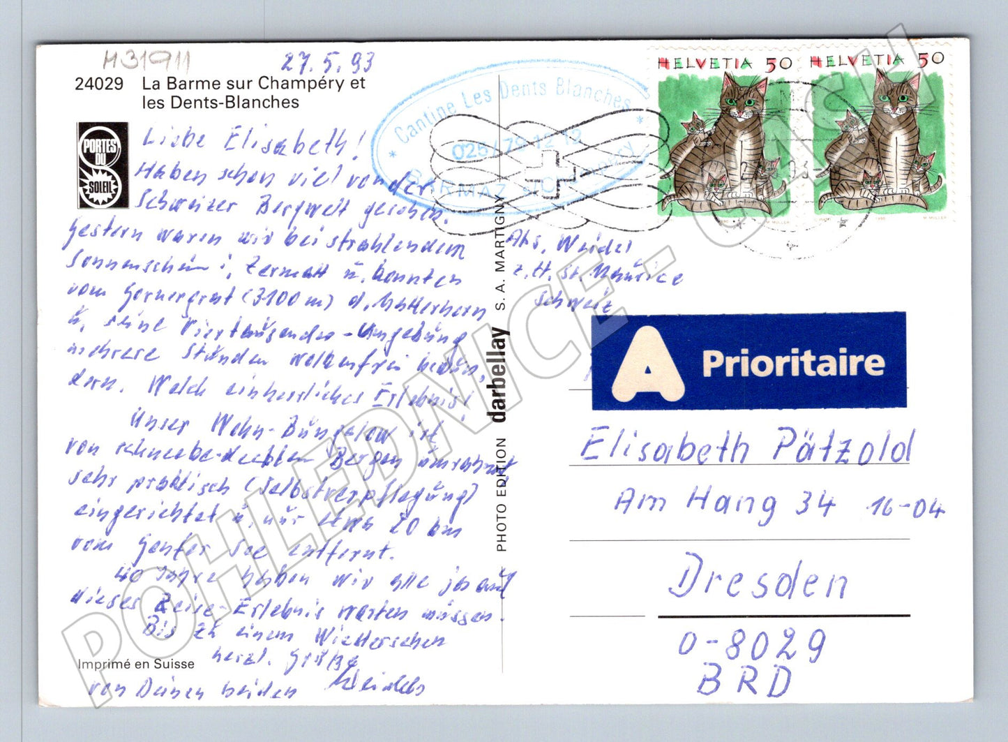 Pohlednice Švýcarsko Dents Blanches horská krajina 1993 (M31911)