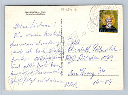 Pohlednice Německo Bacharach hrad Stahleck 1980 (M31917)
