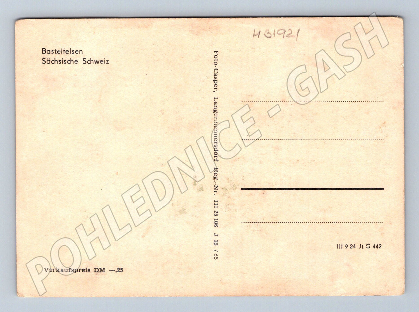 Pohlednice Německo Basteiteilen Saské Švýcarsko 1924 (M31921)
