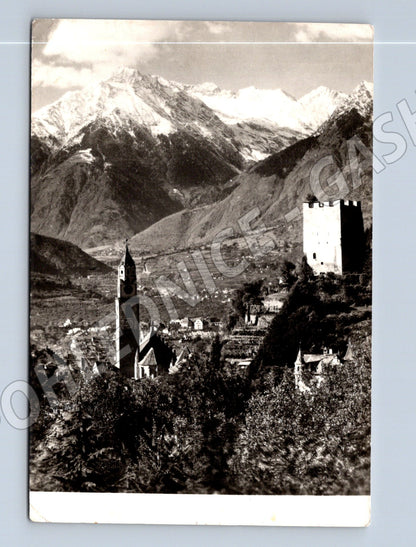 Pohlednice Itálie Merano horské město kostel (M31935)