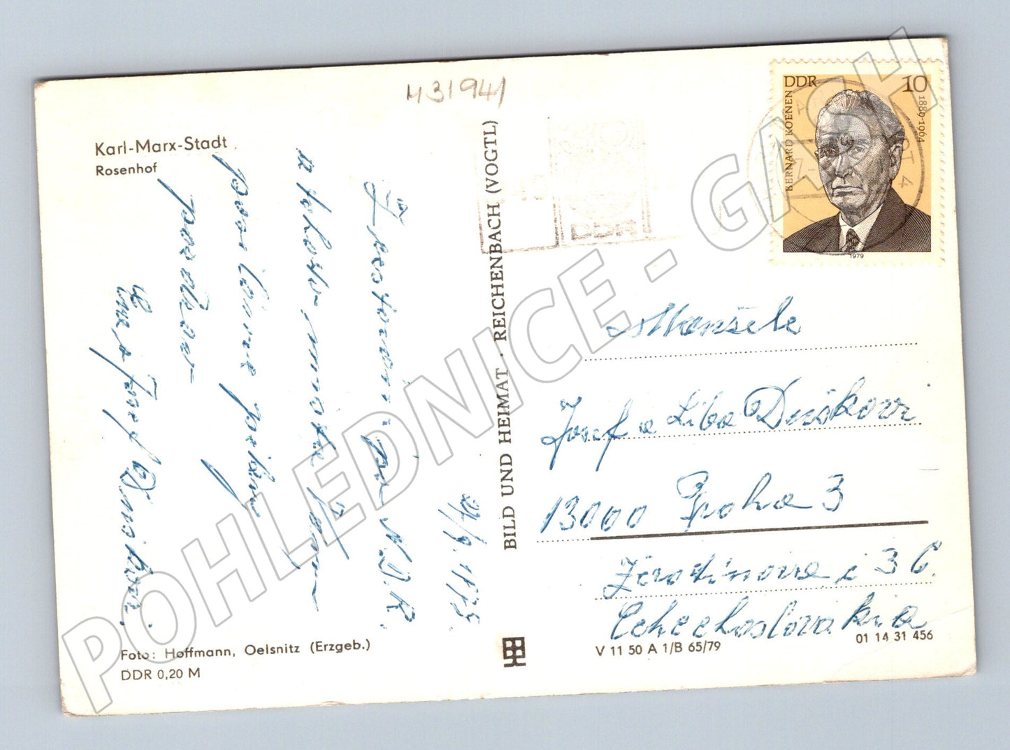 Pohlednice Německo Karl-Marx-Stadt Rosenhof náměstí 1979 (M31941)