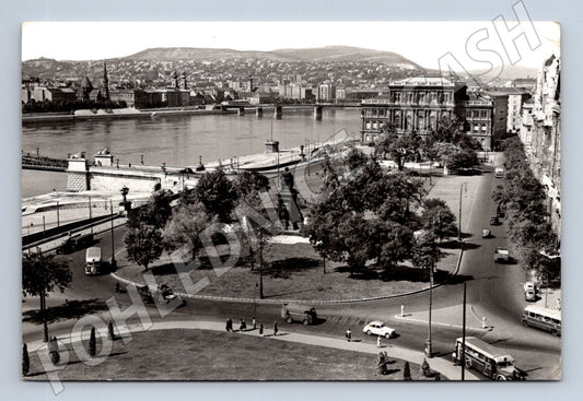 Pohlednice Maďarsko Budapešť DunaPart s provozem (M31945)