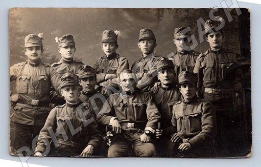 Postcard military group WWI black and white (M3195)