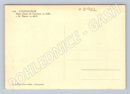 Pohlednice Itálie Courmayeur kostel a hora (M31952)