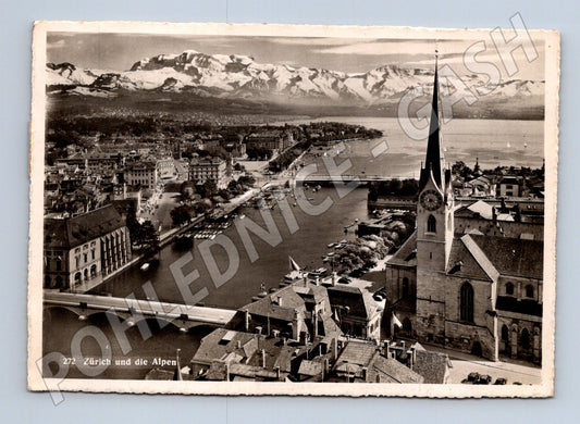 Pohlednice Švýcarsko Curych Alpy 1946 (M31962)