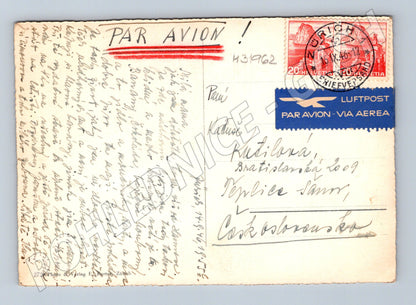 Pohlednice Švýcarsko Curych Alpy 1946 (M31962)