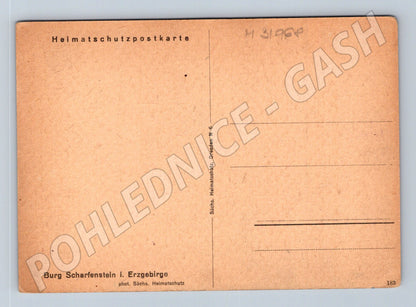 Pohlednice Německo Burg Scharfenstein hrad, dramatické mraky (M31968)