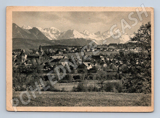 Pohlednice Německo Kempten im Allgäu město s horami 1943 (M31980)