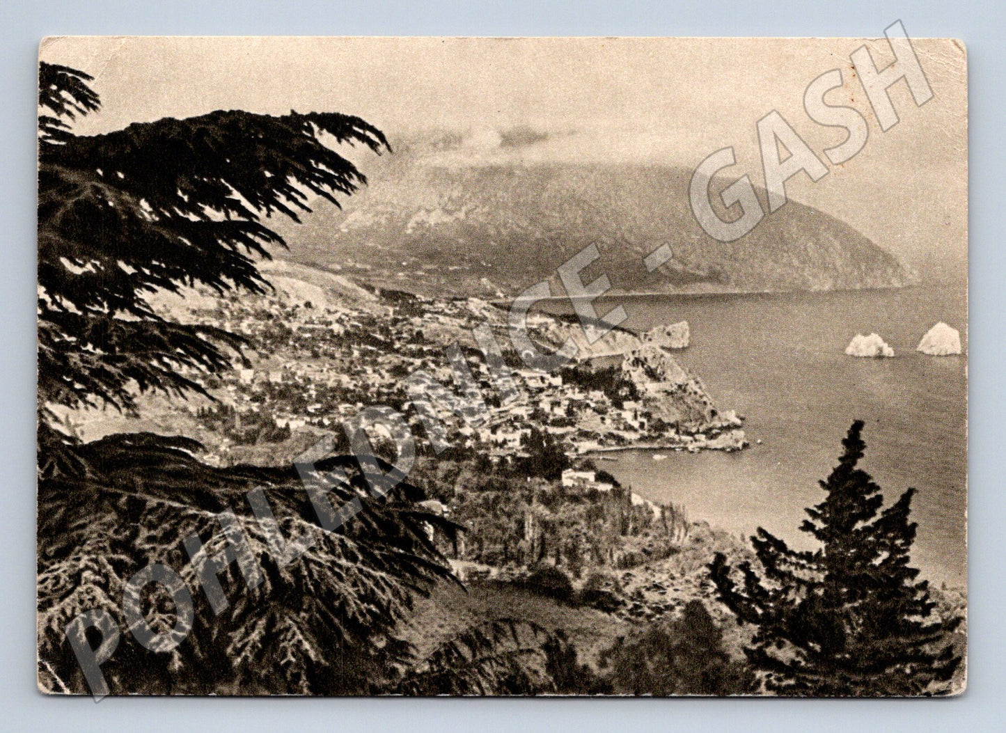 Pohlednice Rusko Gurzuf s výhledem na moře 1956 (M31985)