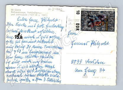 Pohlednice Německo Görlitz Rathaus Treppe 1970s (M31992)