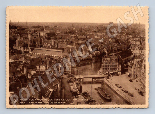 Pohlednice Belgie Gand panorama Graslei (M31997)