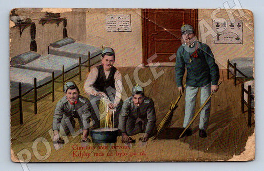 Postcard Cimrtura soldiers and cleaning historical (M3200)