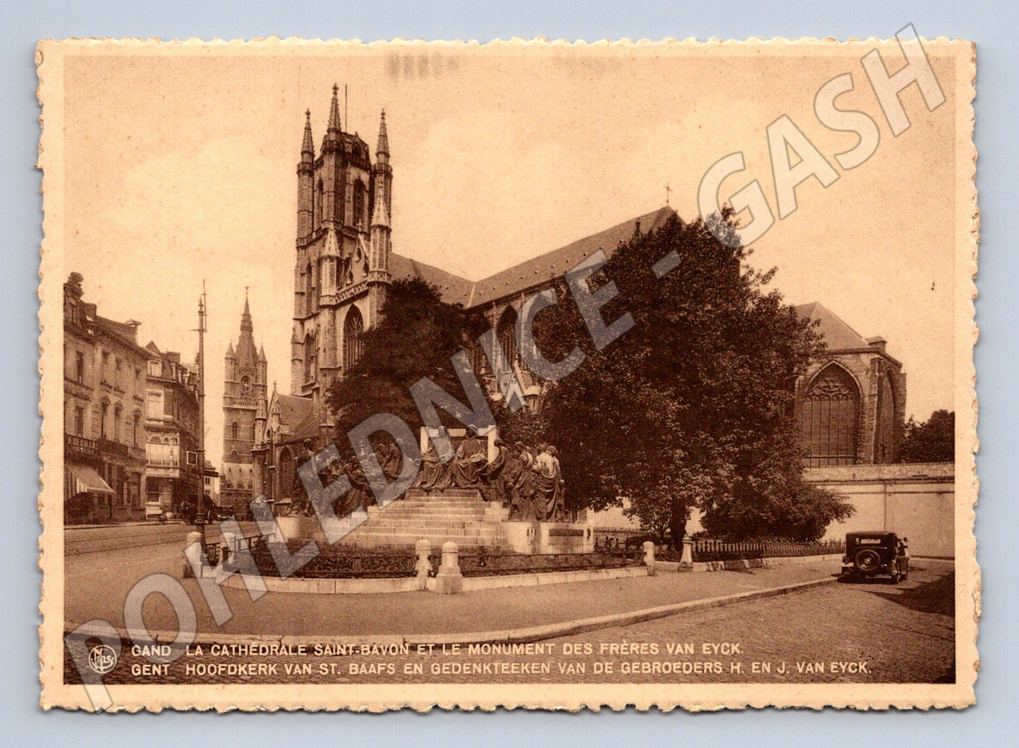 Pohlednice Belgie Gent katedrála a monument Van Eyck (M32001)