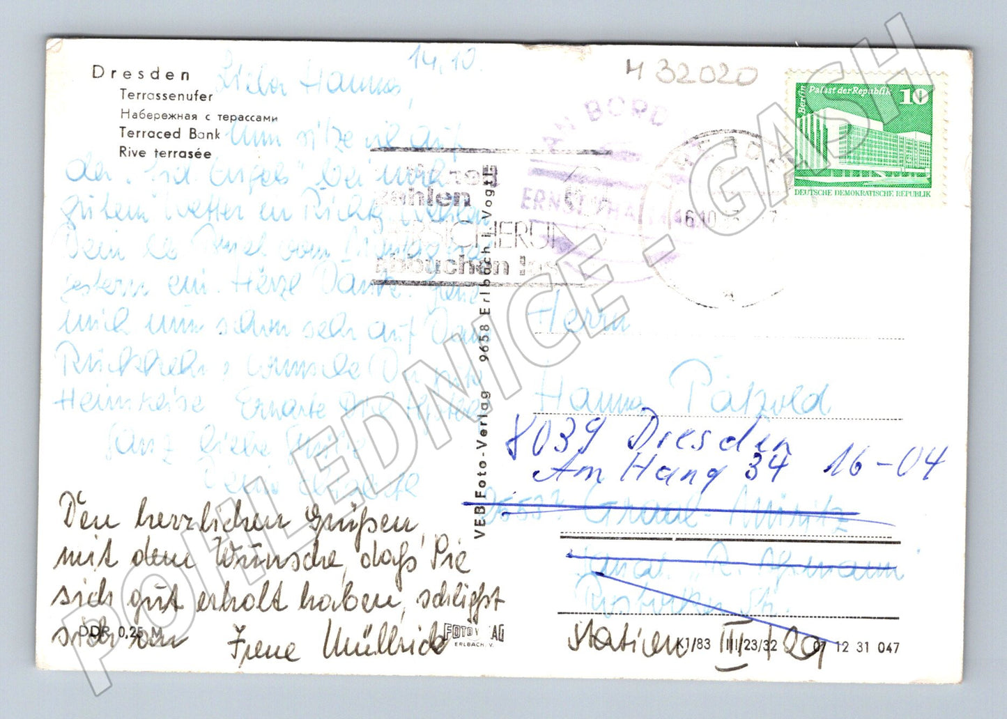 Pohlednice Německo Drážďany nábřeží Labe 1965 (M32020)